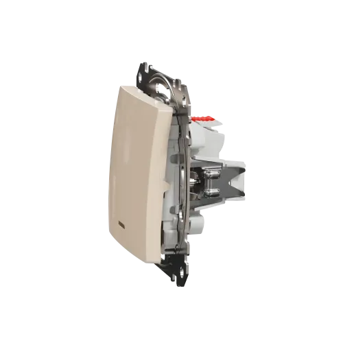 Выключатель с подсветкой 1 клавишный, бежевый, Sedna Design SDD112101L