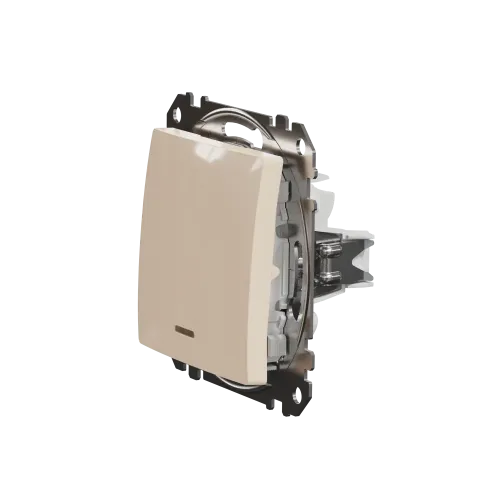 Выключатель с подсветкой 1 клавишный, бежевый, Sedna Design SDD112101L