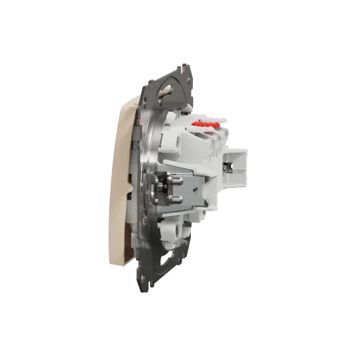 Выключатель 2 клавишный, бежевый, Sedna Design SDD112105