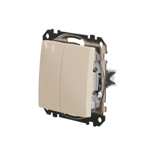 Выключатель 2 клавишный, бежевый, Sedna Design SDD112105