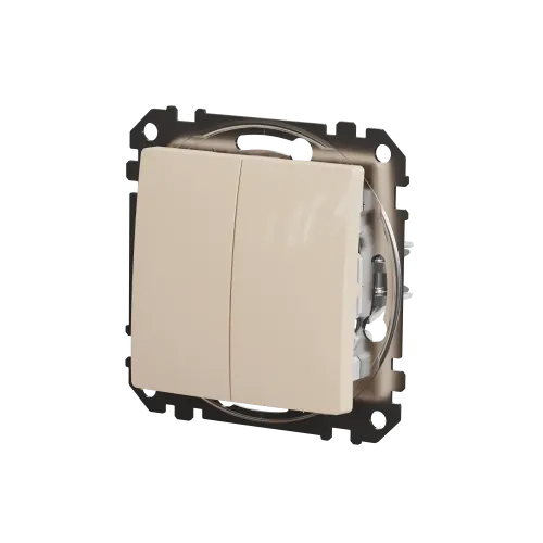 Выключатель 2 клавишный, бежевый, Sedna Design SDD112105