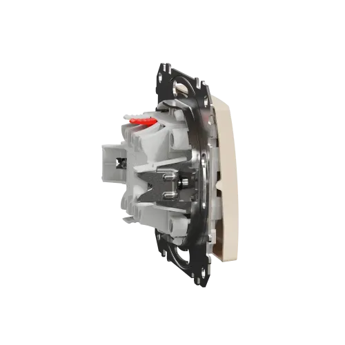 Выключатель проходной 1 клавишный, бежевый, Sedna Design SDD112106