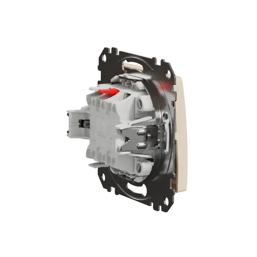 Выключатель проходной с подсветкой 1 клавишный, бежевый, Sedna Design SDD112106L