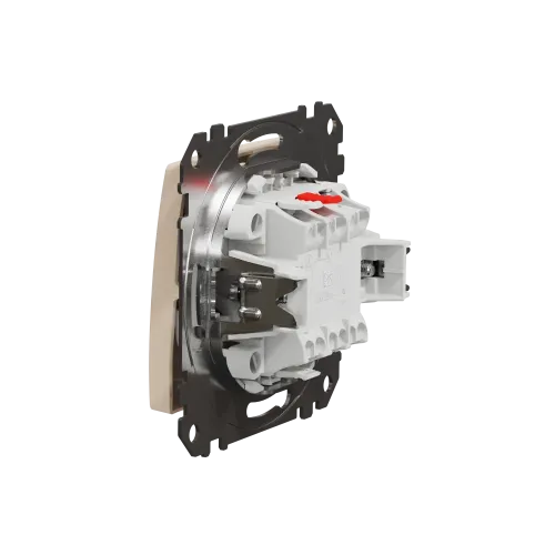 Выключатель проходной с подсветкой 1 клавишный, бежевый, Sedna Design SDD112106L