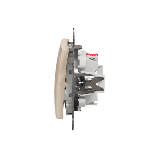 Выключатель проходной с подсветкой 1 клавишный, бежевый, Sedna Design SDD112106L