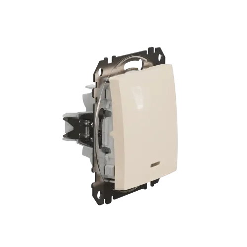 Выключатель перекрестный с подсветкой, бежевый, Sedna Design SDD112107L