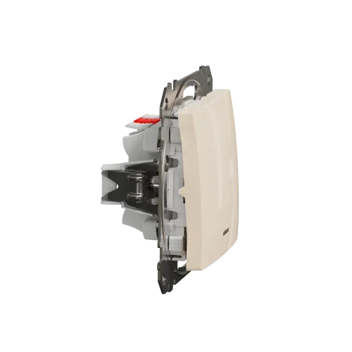 Выключатель перекрестный с подсветкой, бежевый, Sedna Design SDD112107L