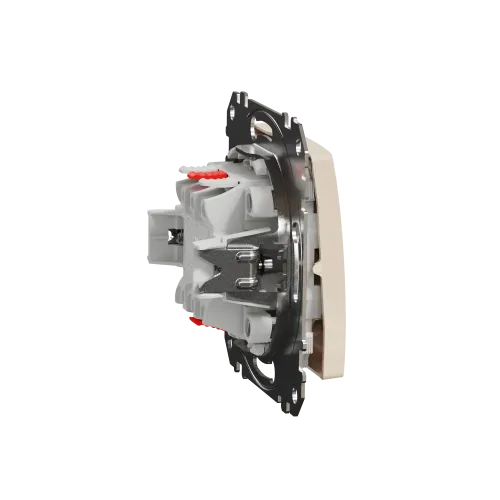Выключатель перекрестный с подсветкой, бежевый, Sedna Design SDD112107L