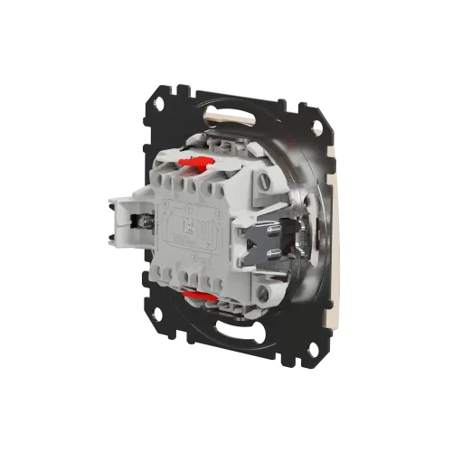 Выключатель перекрестный с подсветкой, бежевый, Sedna Design SDD112107L