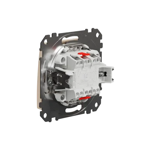 Выключатель перекрестный с подсветкой, бежевый, Sedna Design SDD112107L