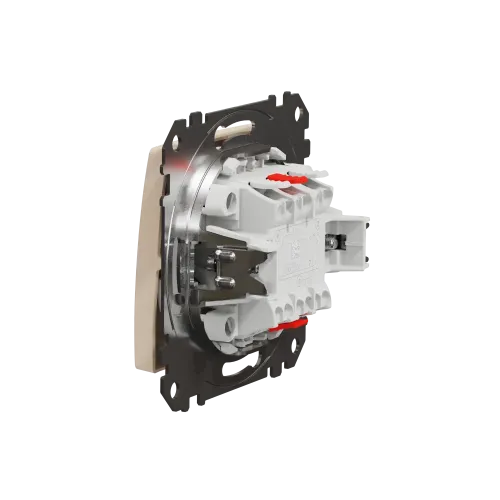 Выключатель перекрестный с подсветкой, бежевый, Sedna Design SDD112107L
