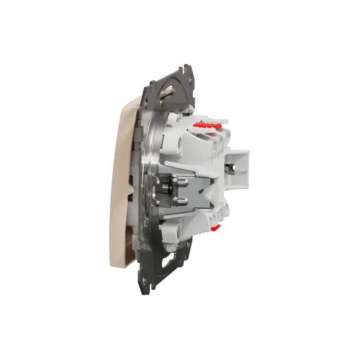 Выключатель перекрестный с подсветкой, бежевый, Sedna Design SDD112107L