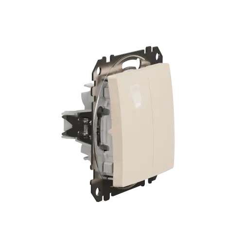 Выключатель проходной 2 клавишный, бежевый, Sedna Design SDD112108