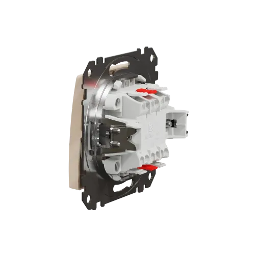 Выключатель проходной 2 клавишный, бежевый, Sedna Design SDD112108