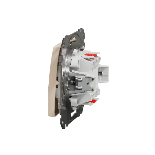 Выключатель проходной 2 клавишный, бежевый, Sedna Design SDD112108
