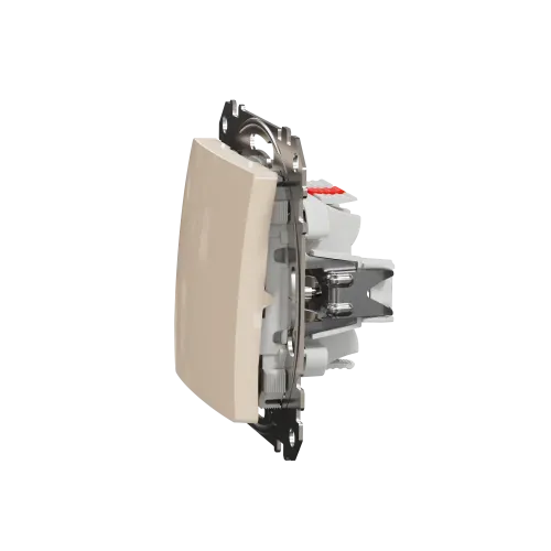 Выключатель проходной 2 клавишный, бежевый, Sedna Design SDD112108