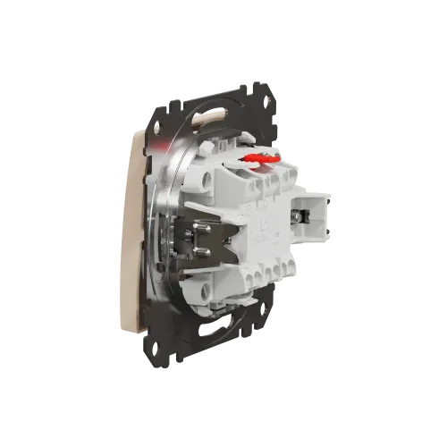 Кнопка проходная 1 клавишная, бежевый, Sedna Design SDD112116
