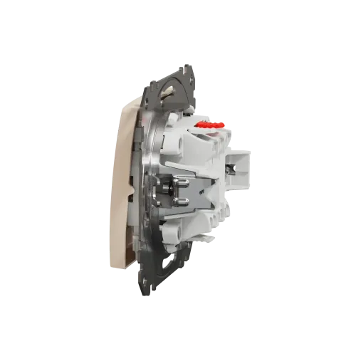 Кнопка проходная 1 клавишная, бежевый, Sedna Design SDD112116