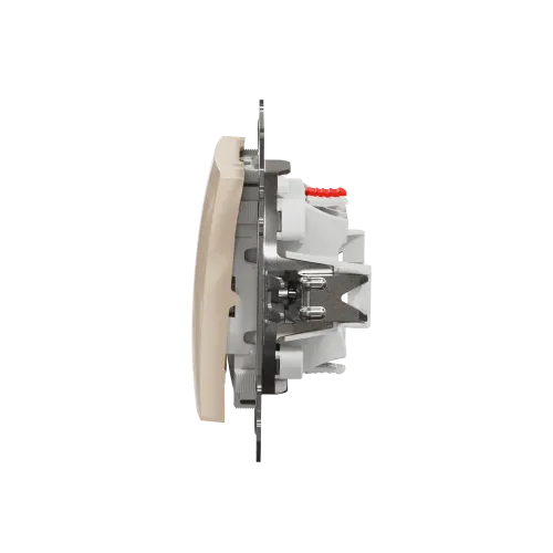 Кнопка проходная 1 клавишная, бежевый, Sedna Design SDD112116