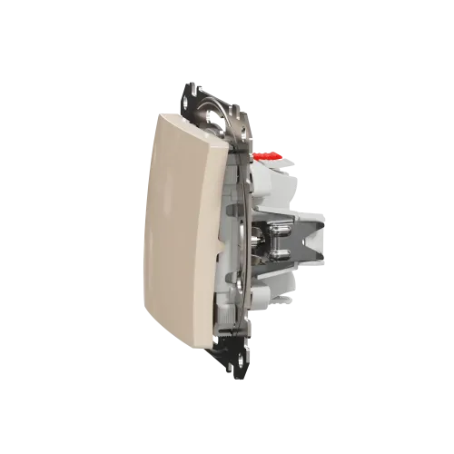 Кнопка проходная 1 клавишная, бежевый, Sedna Design SDD112116