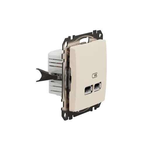 Розетка USB тип A+A, бежевый, Sedna Design SDD112401