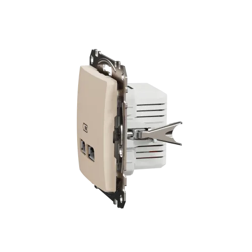 Розетка USB тип A+A, бежевый, Sedna Design SDD112401