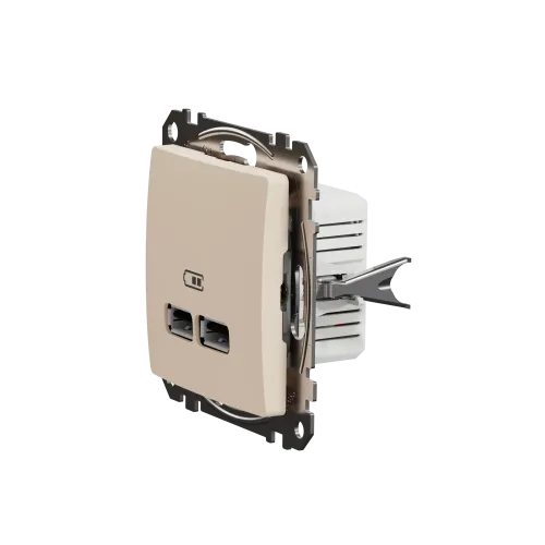 Розетка USB тип A+A, бежевый, Sedna Design SDD112401