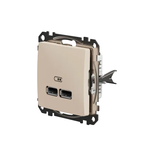 Розетка USB тип A+A, бежевый, Sedna Design SDD112401