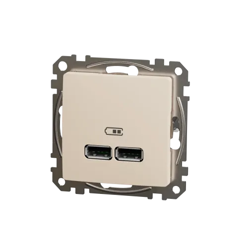 Розетка USB тип A+A, бежевый, Sedna Design SDD112401