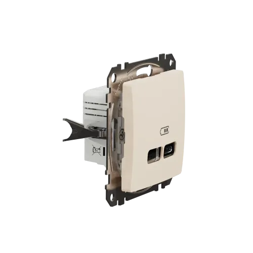 Розетка USB тип A+C 2,4A, бежевый, Sedna Design SDD112402