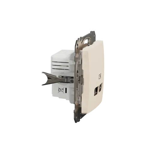 Розетка USB тип A+C 2,4A, бежевый, Sedna Design SDD112402