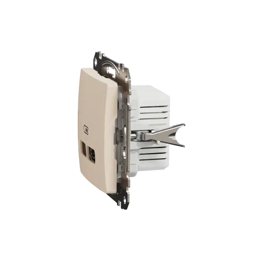 Розетка USB тип A+C 2,4A, бежевый, Sedna Design SDD112402