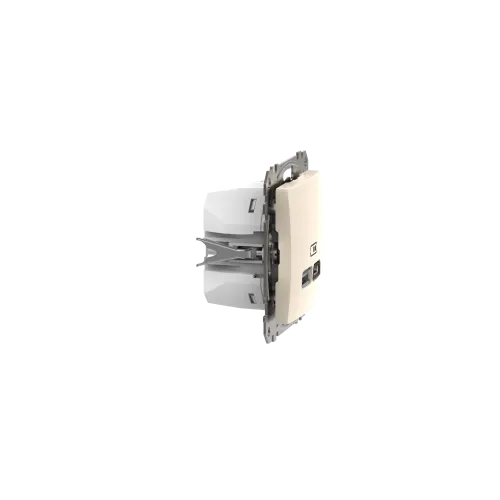 Розетка USB тип A+C 3A, 45W, бежевый, Sedna Design SDD112404