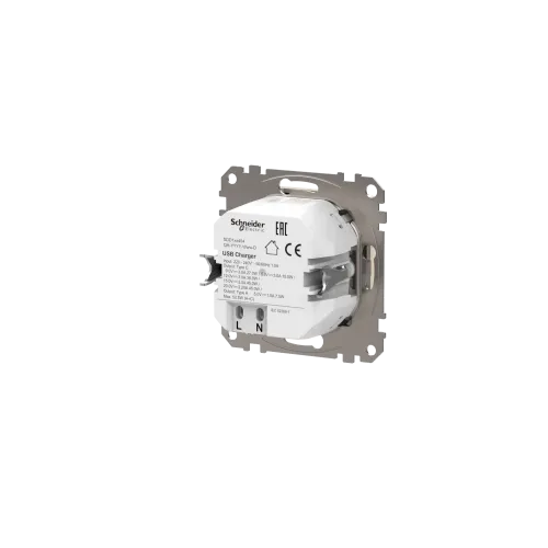 Розетка USB тип A+C 3A, 45W, бежевый, Sedna Design SDD112404