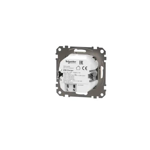 Розетка USB тип A+C 3A, 45W, бежевый, Sedna Design SDD112404
