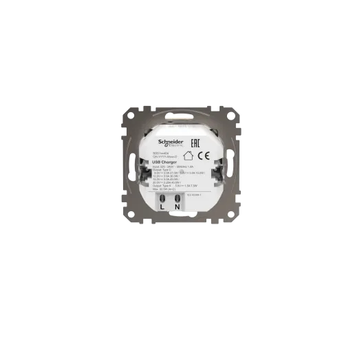 Розетка USB тип A+C 3A, 45W, бежевый, Sedna Design SDD112404