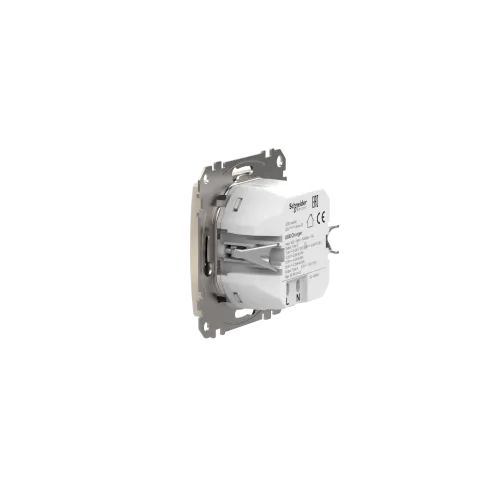 Розетка USB тип A+C 3A, 45W, бежевый, Sedna Design SDD112404