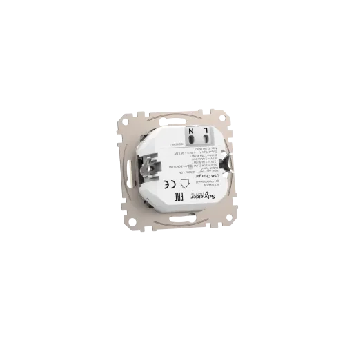 Розетка USB тип A+C 3A, 45W, бежевый, Sedna Design SDD112404
