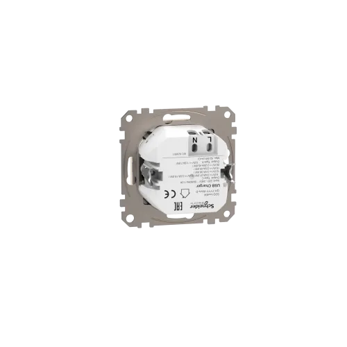 Розетка USB тип A+C 3A, 45W, бежевый, Sedna Design SDD112404