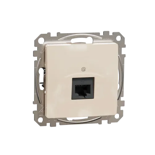 Компьютерная розетка RJ45 кат. 5е UTP, бежевый, Sedna Design SDD112451