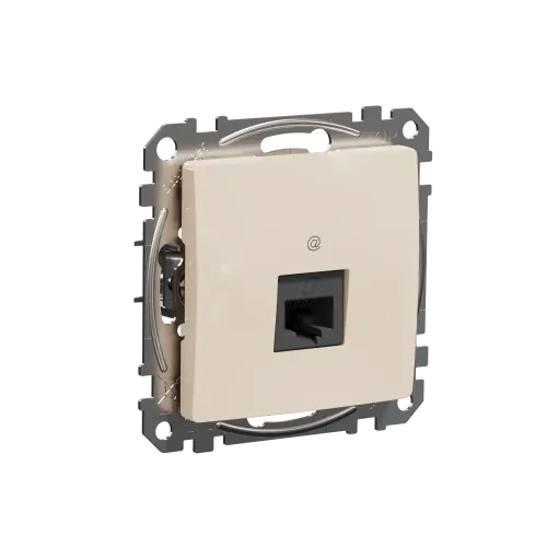 Компьютерная розетка RJ45 кат. 5е UTP, бежевый, Sedna Design SDD112451