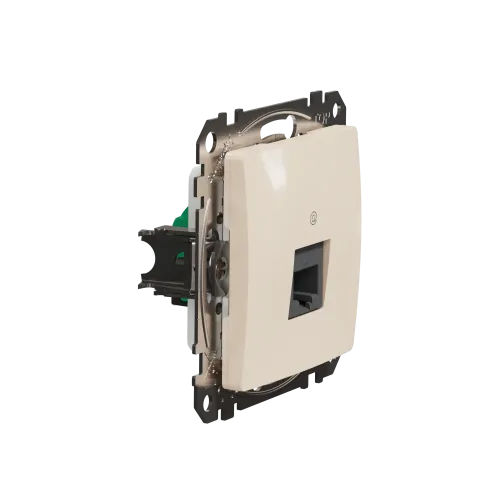 Компьютерная розетка RJ45 кат. 5е UTP, бежевый, Sedna Design SDD112451