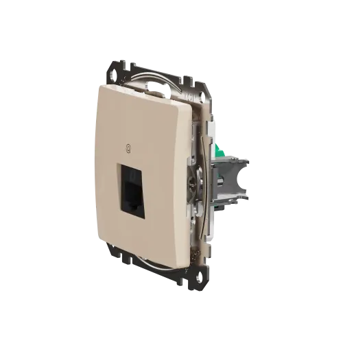 Компьютерная розетка RJ45 кат. 5е UTP, бежевый, Sedna Design SDD112451