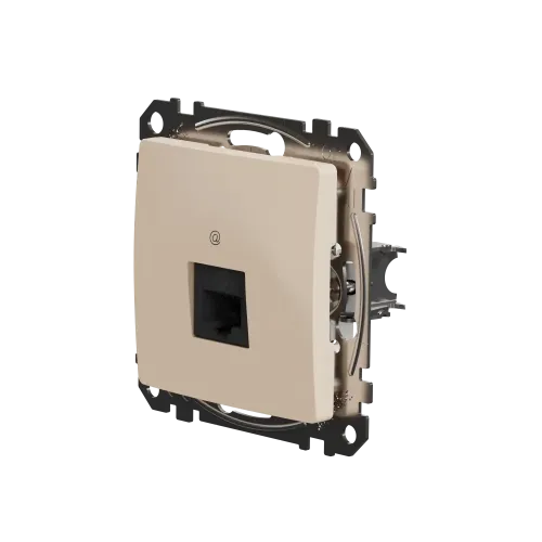 Компьютерная розетка RJ45 кат. 5е UTP, бежевый, Sedna Design SDD112451