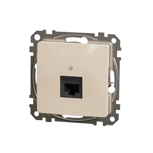 Компьютерная розетка RJ45 кат. 5е UTP, бежевый, Sedna Design SDD112451