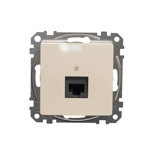 Компьютерная розетка RJ45 кат. 5е UTP, бежевый, Sedna Design SDD112451