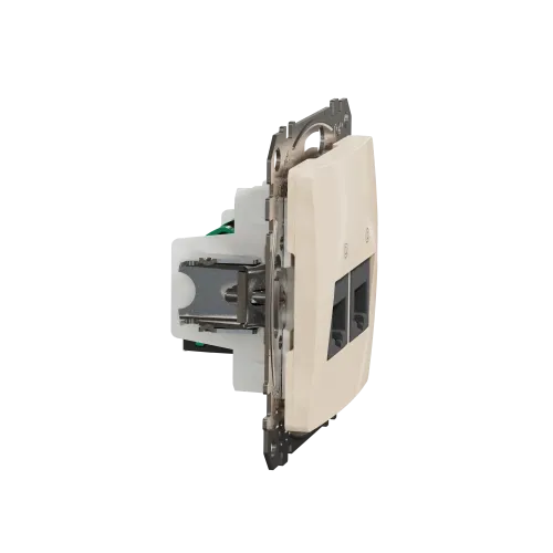 Компьютерная розетка 2 х RJ45 кат. 5е UTP, бежевый, Sedna Design SDD112452