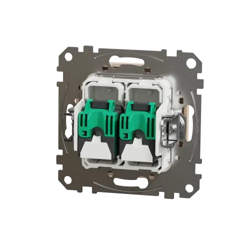 Компьютерная розетка 2 х RJ45 кат. 5е UTP, бежевый, Sedna Design SDD112452
