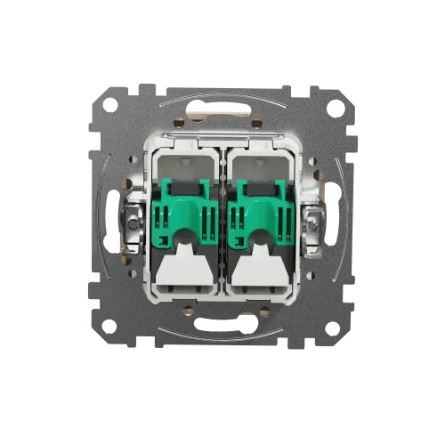 Компьютерная розетка 2 х RJ45 кат. 5е UTP, бежевый, Sedna Design SDD112452