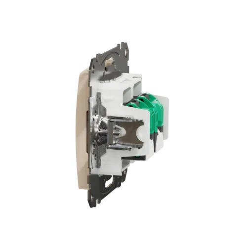 Компьютерная розетка 2 х RJ45 кат. 5е UTP, бежевый, Sedna Design SDD112452